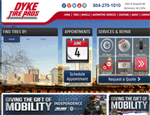 Tablet Screenshot of dyketire.com